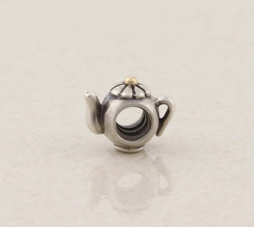 Pandora Sterling Silver Teapot Charm Bead Charm 3/8" x 1/2"